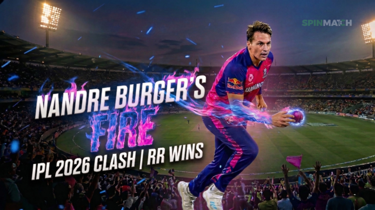 Nandre Burger highlights in IPL Nandre Burger performance in IPL Match against CSK, Spinmatch Updates.